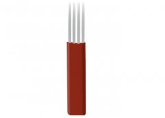 Red 4 Flat Permanent Makeup Needles , Professional Tattoo Needles
