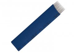 Blue Flat Permanent Makeup Needles , Microblading Needles For Manual Tattoo Pen