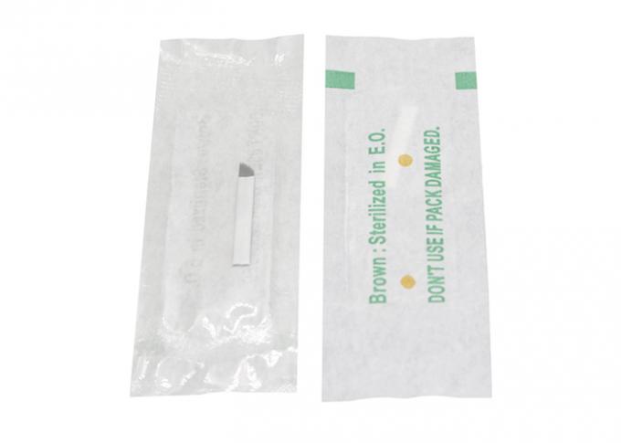White 0.25MM Permanent Makeup Needles , 12 Pins 3D Microblading Needles