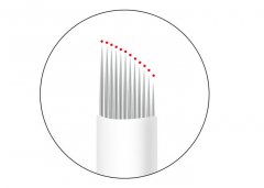 White 0.25MM Permanent Makeup Needles , 12 Pins 3D Microblading Needles