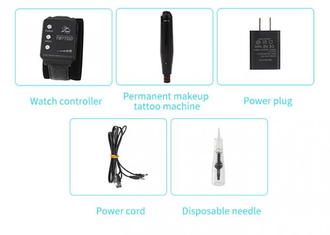 Watch Power Permanent Makeup Tattoo Machine Kits Needle Size 7R 5F 7F