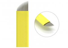 Yellow Microblading Needles 0.2MM 21 Pins Tattoo For Permanent Makeup Eyebrow