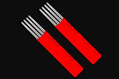 Red Flat Tattoo Needles , Permanent Makeup Needles Nano Blade Eyebrows