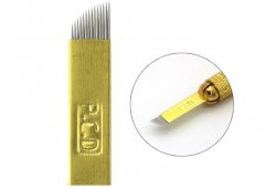 PCD 14 Pins Microblading Needles Permanent Makeup Manual Pen Blade Gold Color