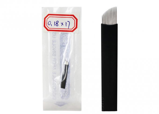 Black 17Pins Sharping Microblading Needles / Permanent Makeup Tattoo Blade