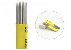 15M Double Row Microblading Shading Needles , Yellow Color Tattoo Shading Needles