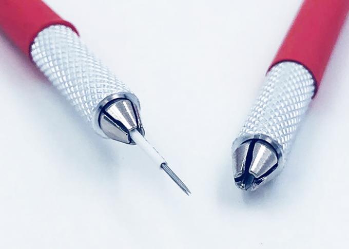 Red 13.5CM Permanent Makeup Manual Pen Round Eyebrow Fog Needles Manual Pen