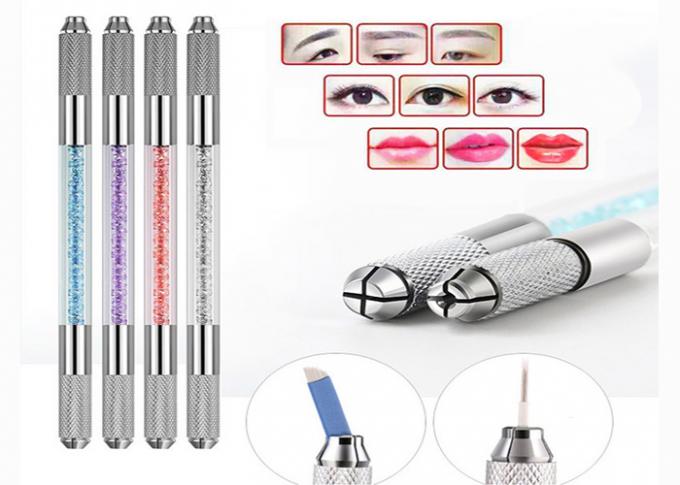 Crystal Permanent Eyebrow Tattoo Pen , Dual Head Microblading Eyebrow Pen