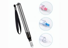 Sliver Color Aluminum Material Permanent Makeup Manual Pen With LED Light