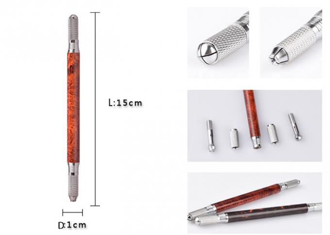 Multi - Function Double Head Permanent Makeup Manual Pen Aluminum + Copper Material