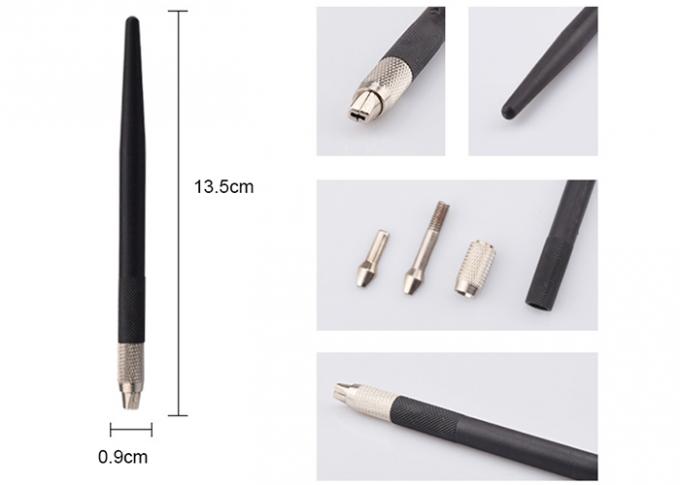 Black 135MM Semi Permanent Eyebrow Tattoo Pen Good Looking Stainless Steel Material