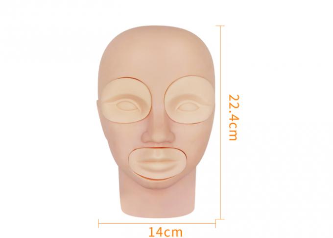 Silicone Material Makeup Practice Head , Eyelash Practice Head 14*22.4cm Size