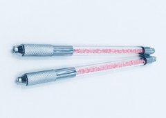 Manual Tattoo Pen Permanent Makeup Tools Acrylic Material White / Pink / Purple Color