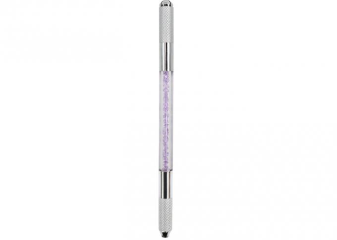 Purple Acrylic Permanent Makeup Tools , Two Head Eyebrow Microblading Pen