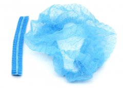 Blue Permanent Makeup Accessories Non - Woven Fabric Disposable Bouffant Shower Caps