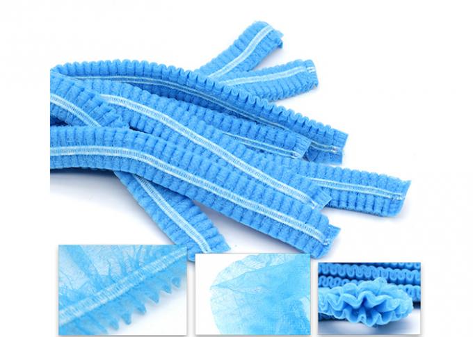 Blue Permanent Makeup Accessories Non - Woven Fabric Disposable Bouffant Shower Caps