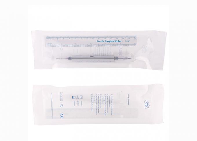 Sliver Color Permanent Makeup Accessories , Skin Marker Pen With Measuring Ruler
