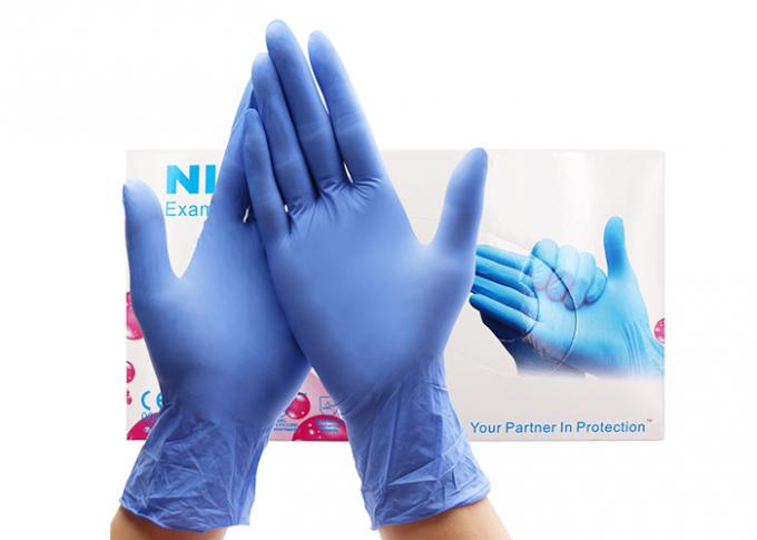 Blue Disposable Latex Gloves , Home Cleaning Medical Rubber Gardening Gloves